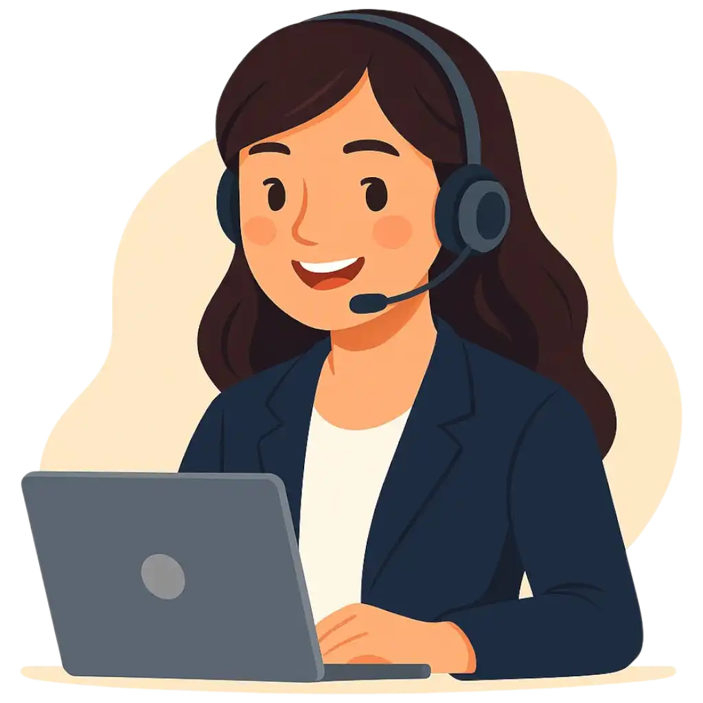 Atendente sorrindo pronta para oferecer uma solução personalizada